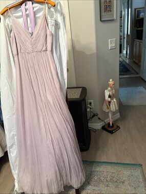 Saja Lilac Pleated Silk Dress